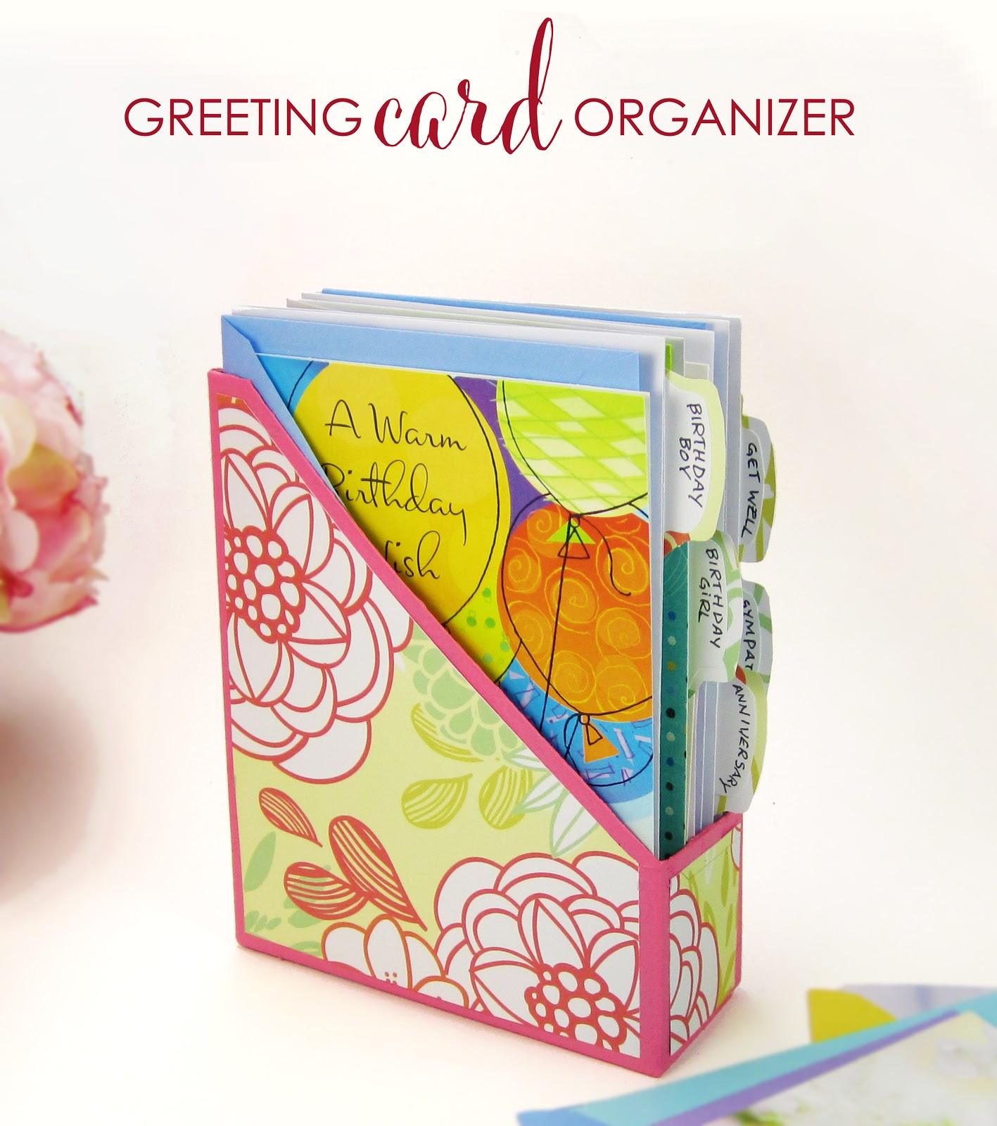 A DIY Greeting Card Organizer