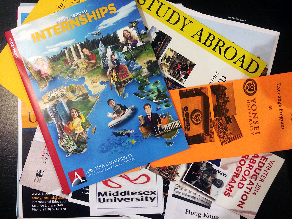 Study abroad info brochures