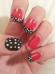 nail bow dots designs pretty french tips paint step polka areas