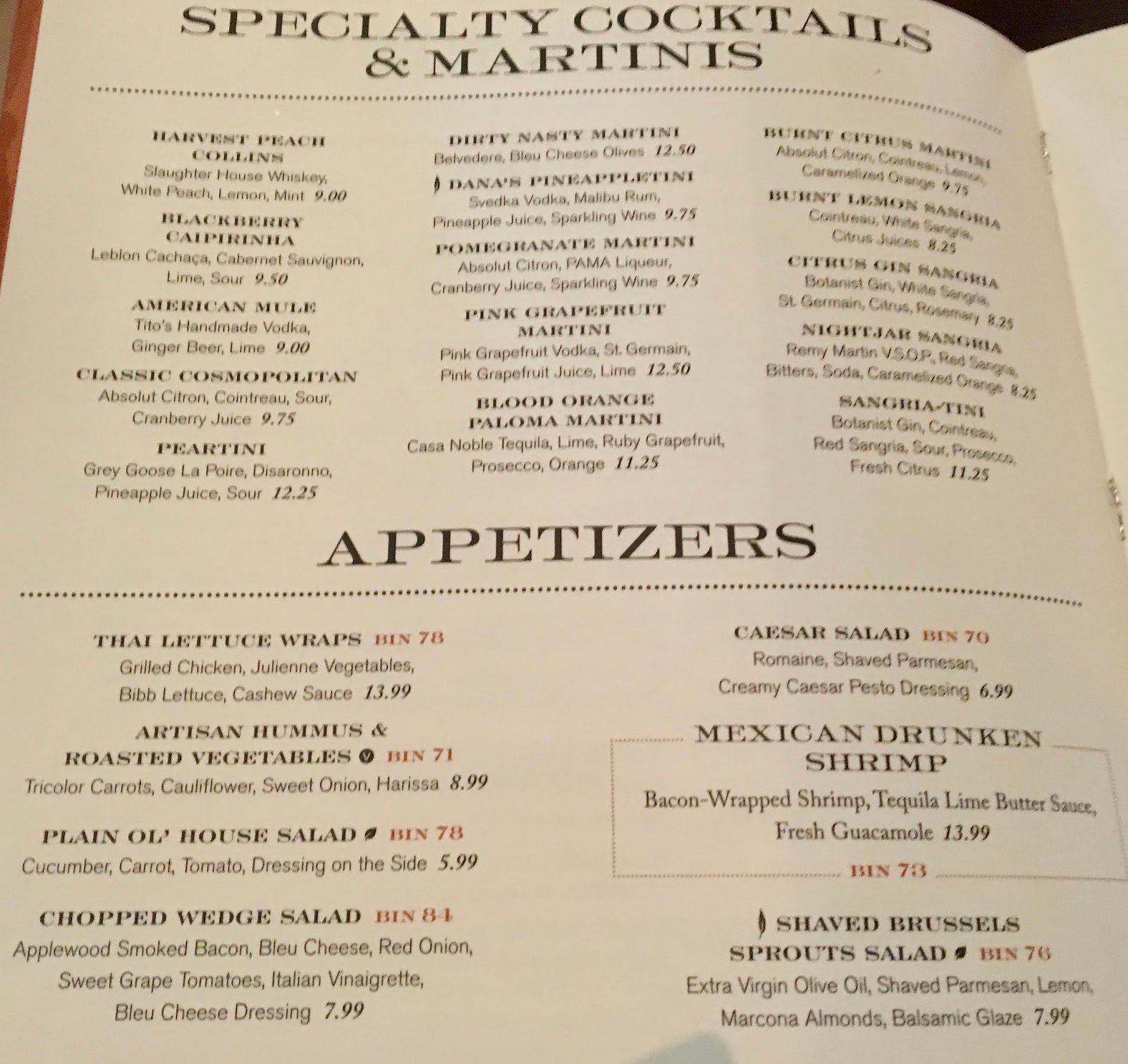 Cooper s Hawk Middleton Menu