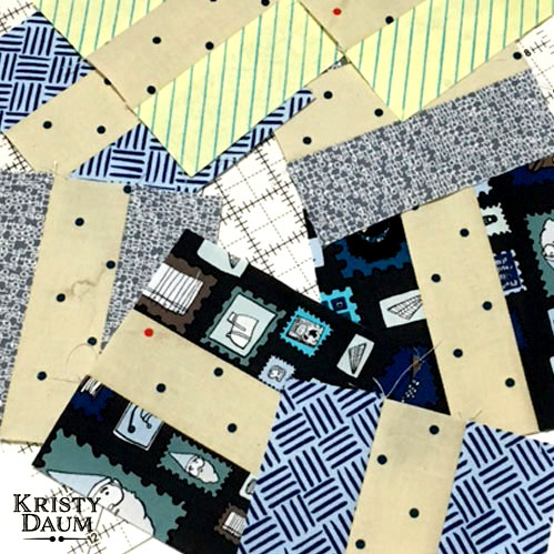 Paper Obsessed by Heather Givans // Blocks by Kristy Daum Playing with Paper Obsessed from Windham Fabrics // Kristy Daum #windhamfabrics #crimsontate #heathergivans #fabric #railfence #quiltblocks