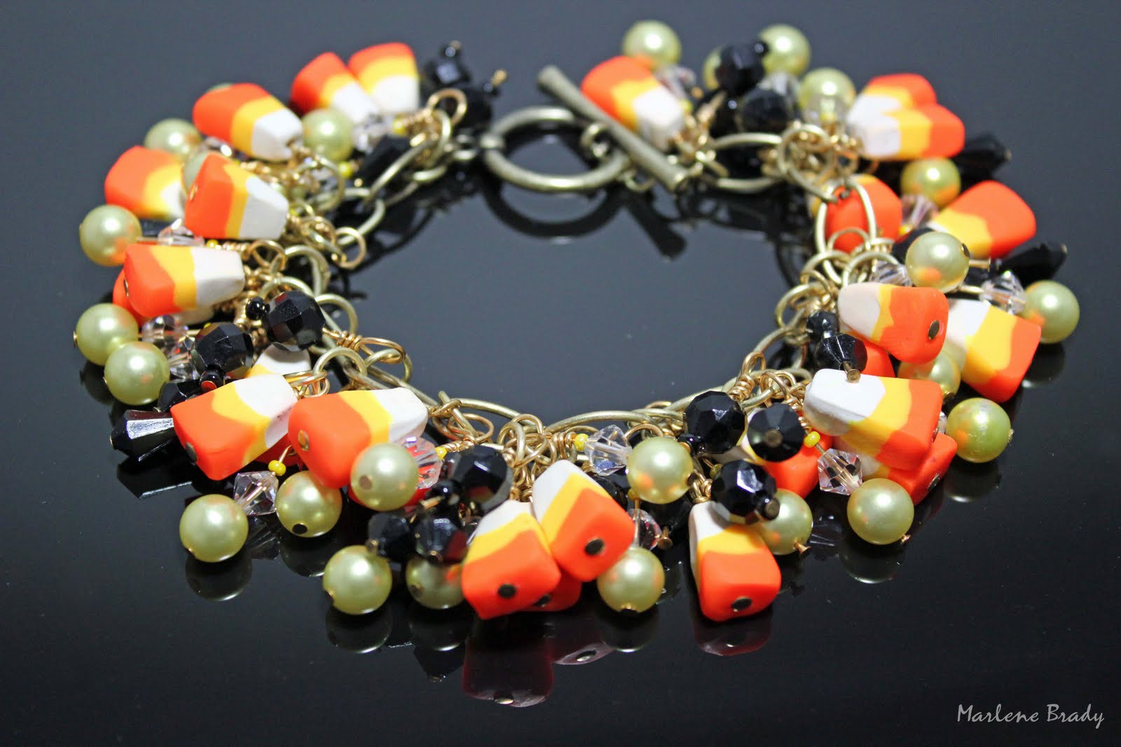 Marlene Brady Polymer Candy Corn Bracelet