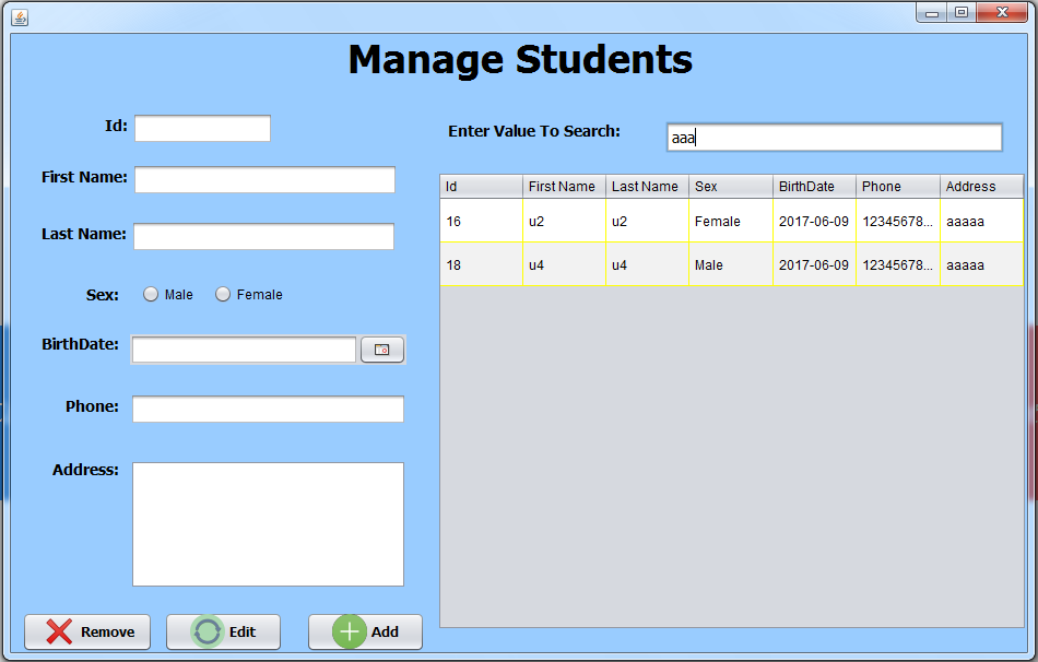 Java Student Information System Source Code - C#, JAVA,PHP, Programming ...