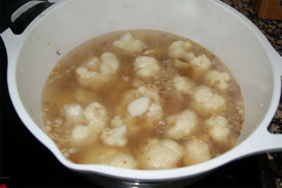 Crema de coliflor al curry paso 3