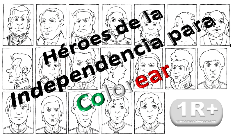 Héroes de la Independencia para Colorear