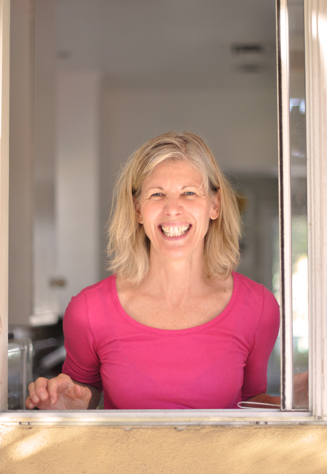 Family Thanksgiving, mom at the kitchen window