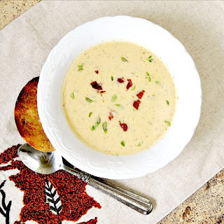 Roasted Cauliflower and Cheese Soup - This rich and creamy cauliflower soup recipe is just the way to say hello to those cool fall nights. #soup #cauliflower #cheese #lowcarb #recipe | bobbiskozykitchen.com