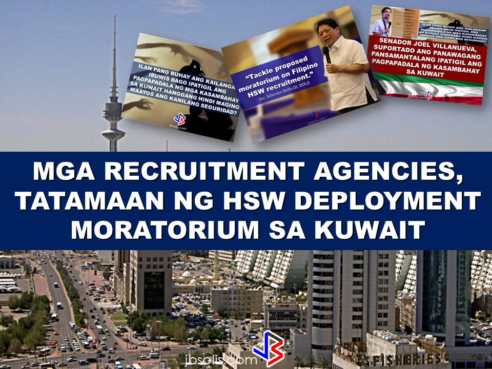 MANPOWER COMPANIES/AGENCIES TO BE AFFECTED BY HSW DEPLOYMENT MORATORIUM