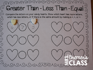 Lots of fun ways to practice math skills during Valentine's Day! Students use conversation hearts to sort, tally, graph, add, compare numbers, count, and more! Packed with fun, hands on activities to build math skills in Kindergarten and First Grade. Common Core aligned. #kindergarten #kindergartenmath #1stgrade #valentinesday #centers #mathcenters #math #conversationhearts