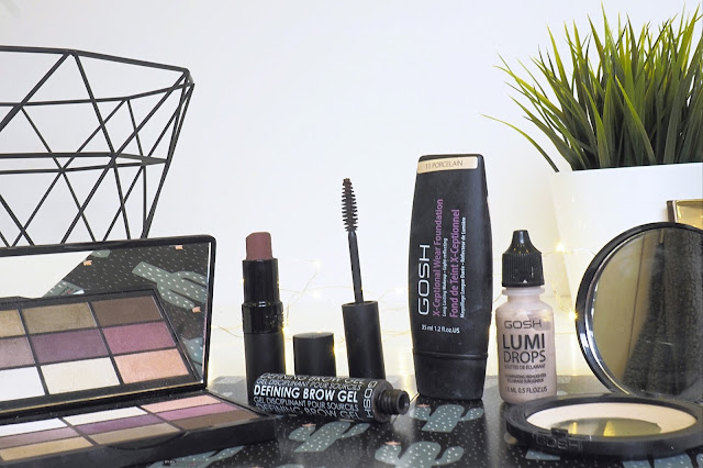 GOSH cruelty free makeup foundation highlighter eyeshadow brow gel