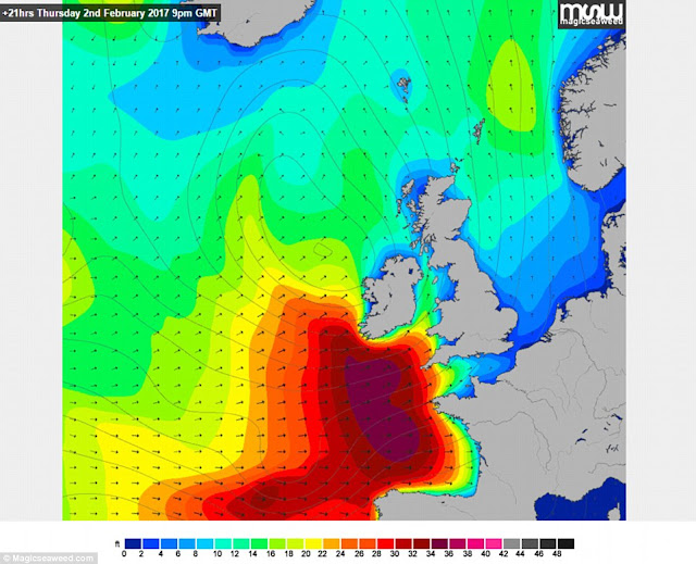 Western Europe braces its self for series of massive storms rolling in from Atlantic 3CC5624700000578-4183768-A_swell_chart_from_Thursday_at_9pm_shows_the_largest_waves_reach-m-28_1486069744737