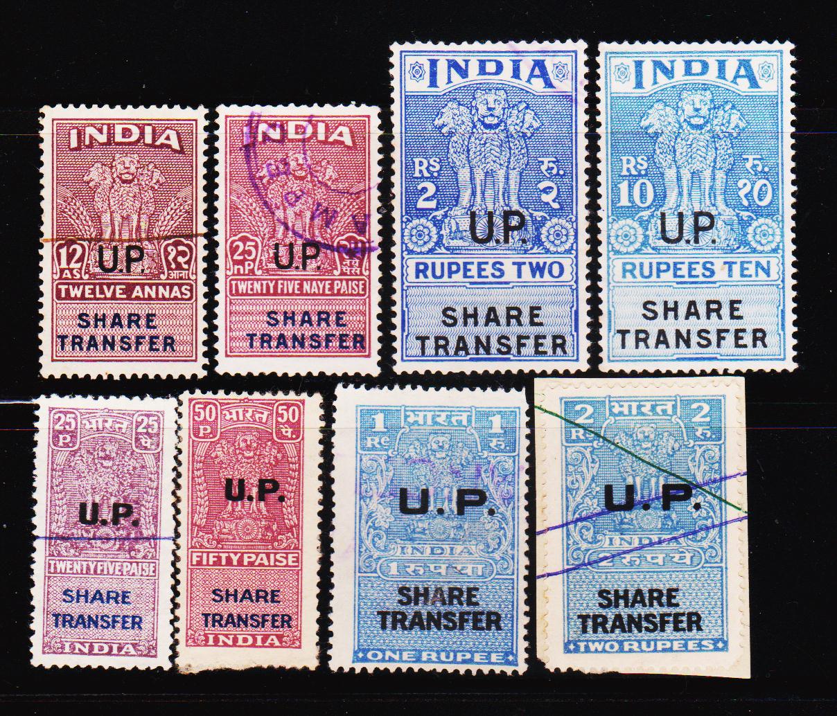 Heritage of India stamps site India share transfer fiscal stamps