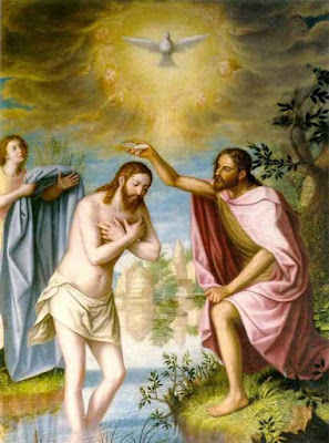 Bautizo de Jesús Pintura del Bautizo de Jesús donde recibe al Espíritu Santo por medio del Bautismo