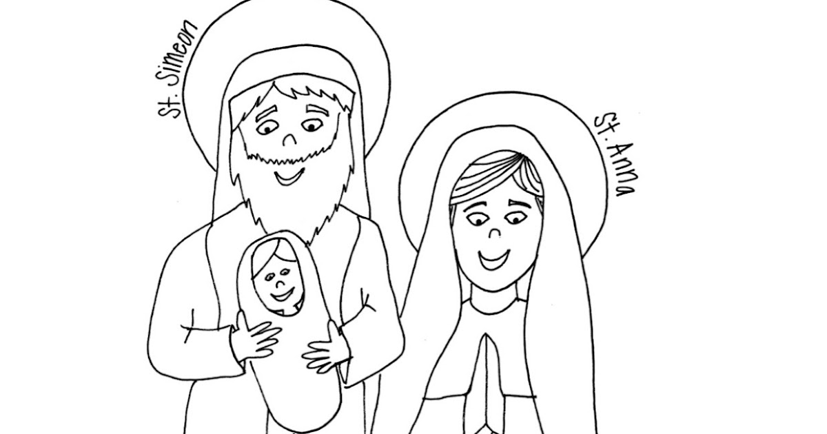Look to Him and be Radiant: Sts. Simeon & Anna Coloring Page