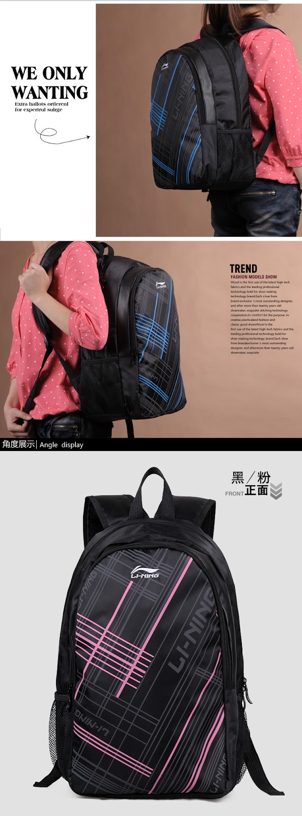 FASHION CARE 2U BB158 Lining Backpack