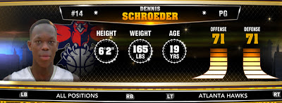 NBA 2K13 Hawks Dennis Schroeder - Round 1 17th Overall