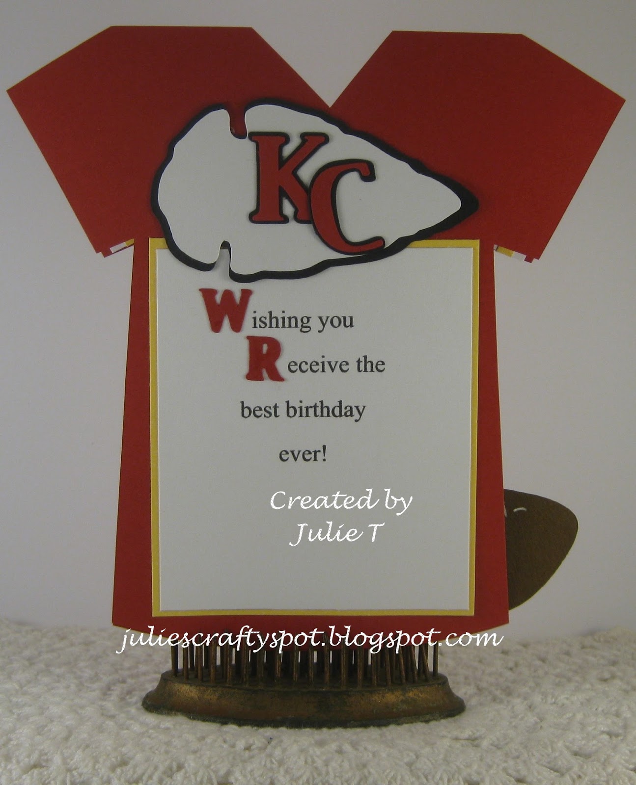 Julie's Crafty Spot Football Jersey Card