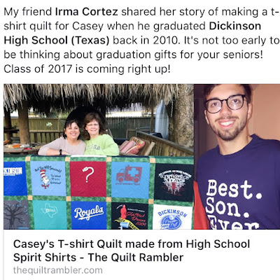 T-shirt quilt made from high school shirts make great graduation gifts