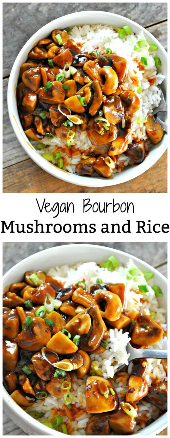 Vegan Bourbon Mushrooms and Rice FOOD AND DRINK