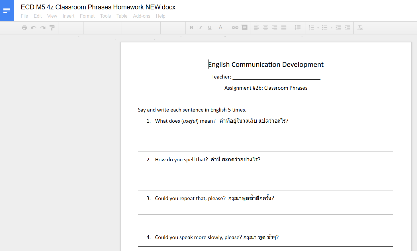 worksheet Translations Worksheets classroom english writing practice esl efl worksheets activities worksheet efl