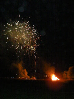 firework mortar and bonfire