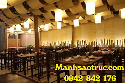 ốp trần mành tăm tre