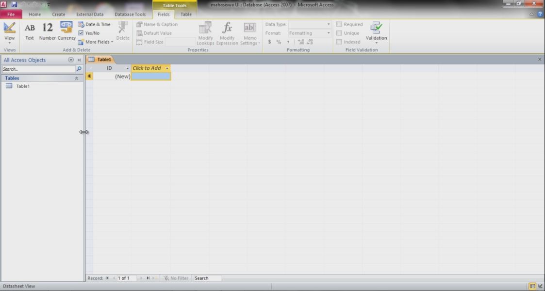 CARA MUDAH MEMBUAT DATABASE DENGAN MS. ACCESS ~ Learning 