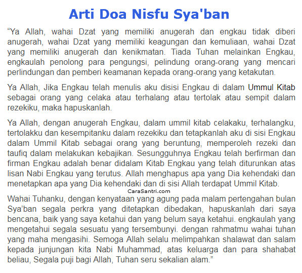 doa nisfu sya'ban doa malam nisfu sya'ban