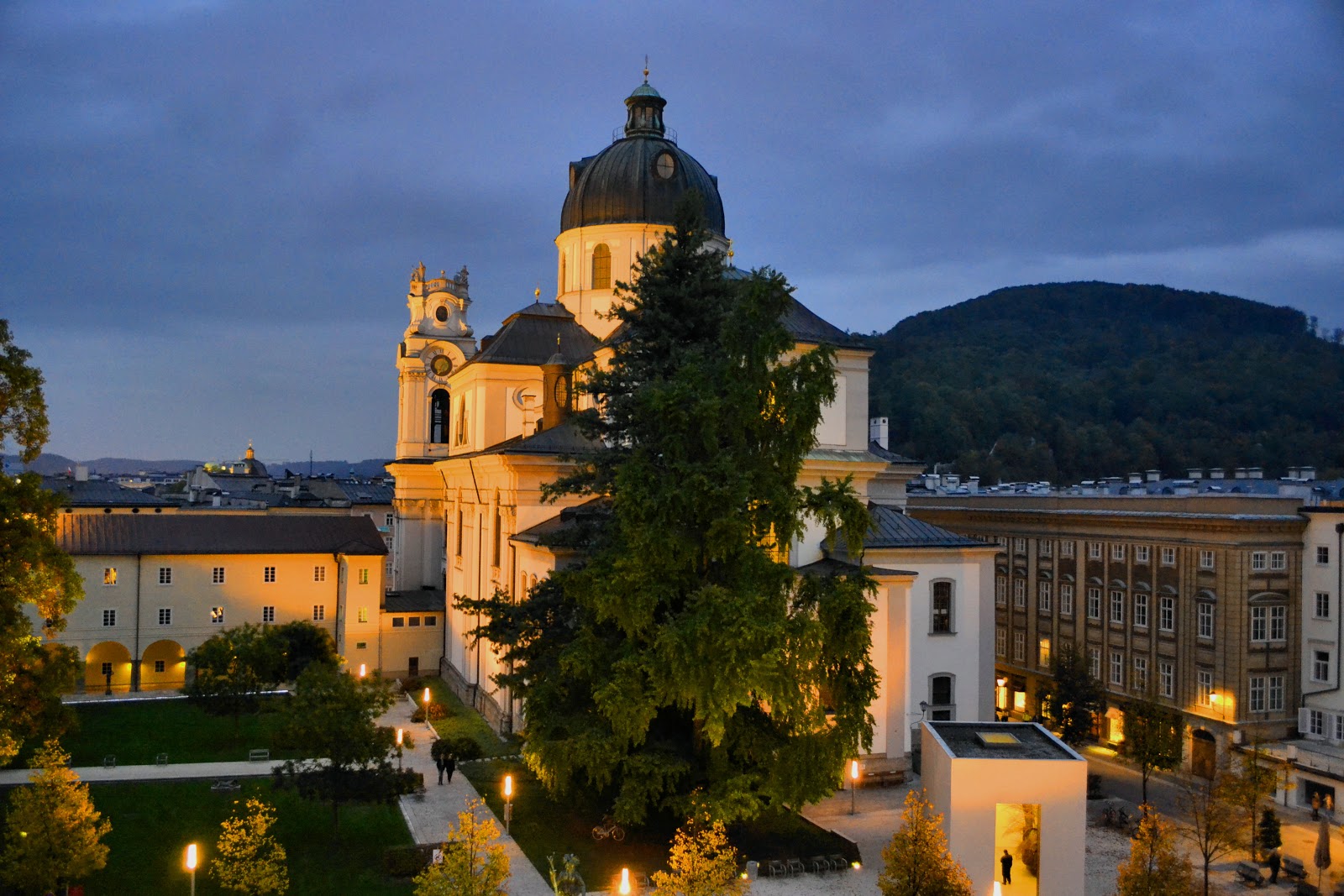 Dusk descends upon Salzburg, Austria, just before the 'The Sound of Music' Gala!