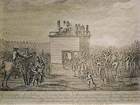 Woodcut depicting the execution of Johann Friedrich Struensee 