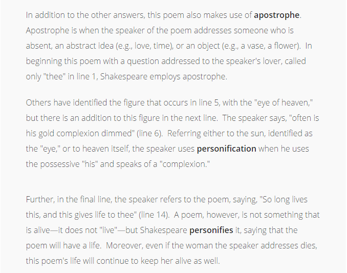 What Different Figures Of S Ch Are In Shakespeares Sonnet 18 What Different Figures Of S Ch Are In Shakespeares Sonnet 18