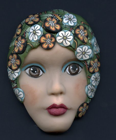 Linsart Creations in Clay: Larger Art Doll Faces With Hats