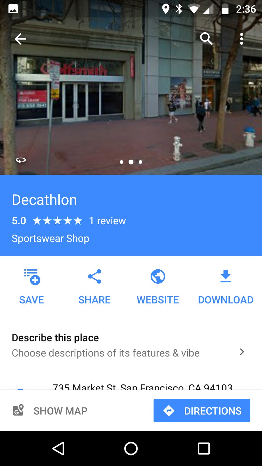 mike downes - we make videos to help people learn: Decathlon USA new store  in San Francisco on Maps Pushpin for Streetview front of store versus back