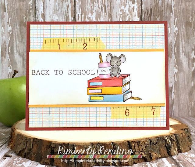 back to school | handmade card | papercraft | masking | masking paper | mouse | papercraft | papercrafts | stamping | clear stamps | whimsy stamps | kimpletekreativity.blogspot.com