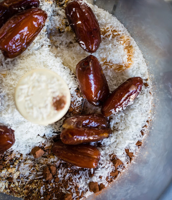 D is for Date Energy Bites with Almonds, Oats & Coconut