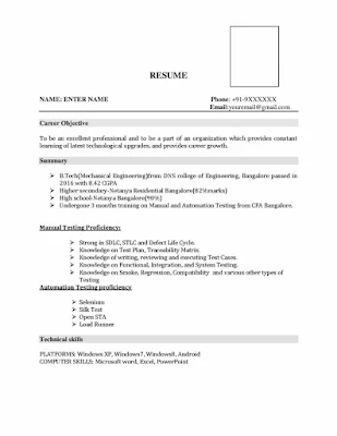 Mechanical Resume Format 1