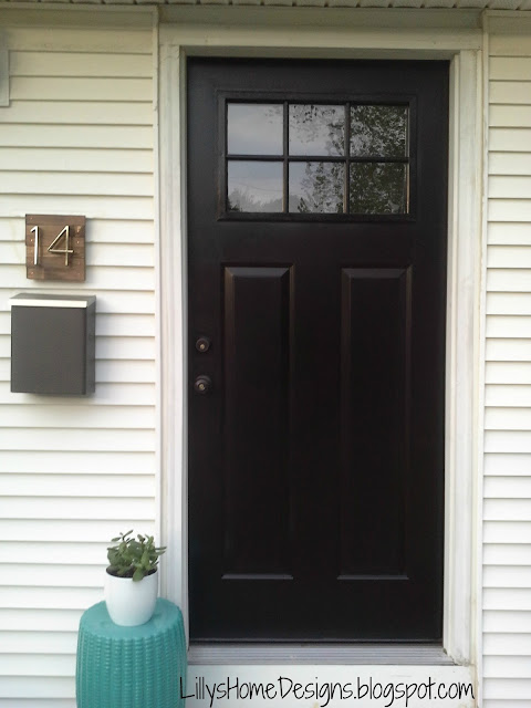 Front door makeover Lilly's Home Designs Modern Masters Black Elegant
