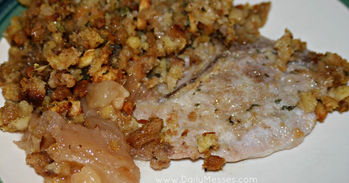 Daily Messes: Pork Chops with Apples and Stuffing