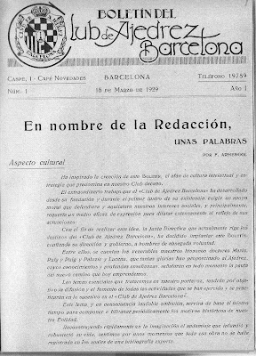 Boletín del Club Ajedrez Barcelona, 15/3/1929