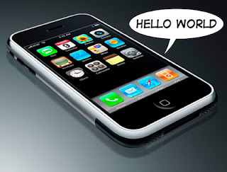 iphone saying hello world