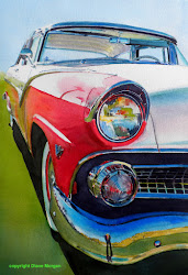 ford watercolor painting 55 fairlane morgan diane cars artist line assembly paintings classic oil dailypainters reflection paints had autos paint