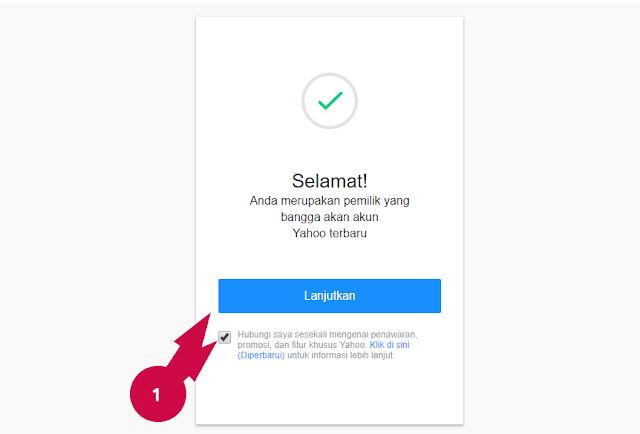 melanjutkan dan penyelesaian email yahoo