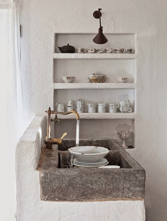 Rustic kitchen shelving inspiration | Image by Albert Font via Lonny.