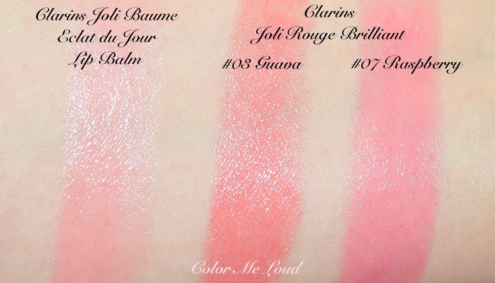 Clarins Joli Rouge Brilliant 07 Raspberry, 03 Guava, Joli Baume Lip