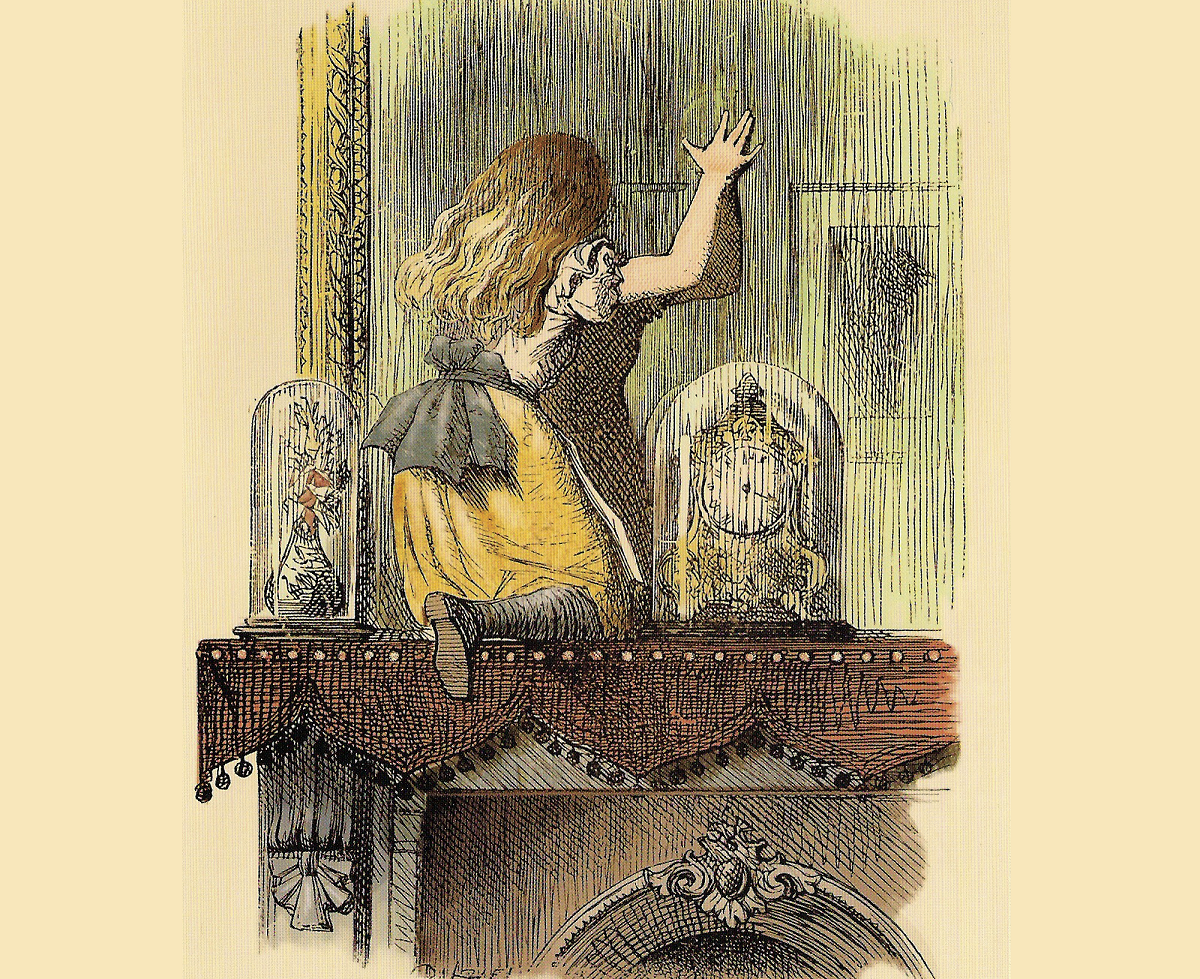 Through the looking glass text picture