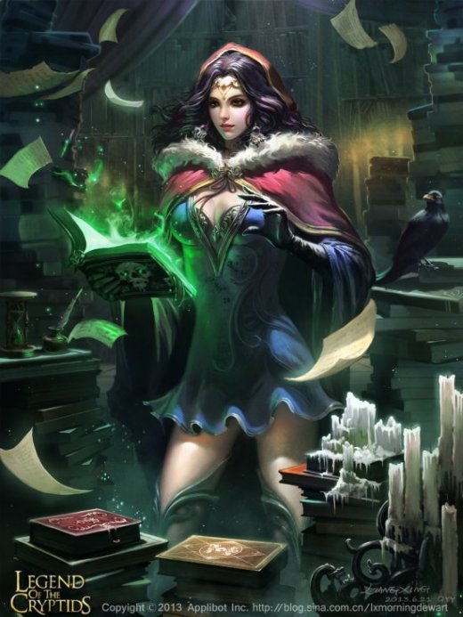 As belas ilustrações de mulheres com temas de fantasia para games de Liang Xing Liang Xing deviantart ilustrações fantasia mulheres sensuais card games legend cryptids