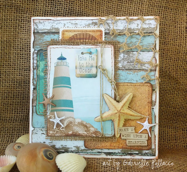 Nautical Cards made by Gabrielle Pollacco using the BoBunny Boardwalk collection papers and embellishments