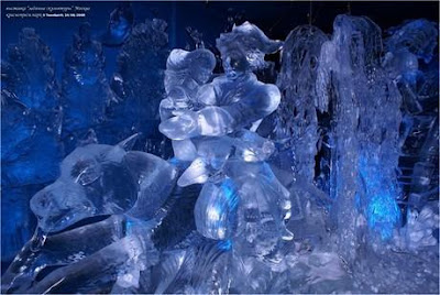 Escultura de hielo en Moscú.