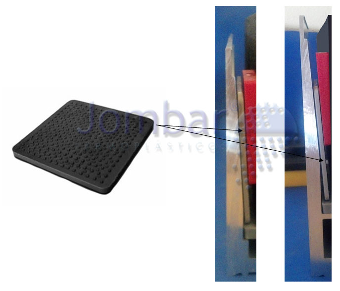 Cuñas de plástico para barandillas de cristal de 60x60mm y 0-4mm de espesor  - Jombar®Termoplásticos
