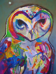 abstract owl acrylic painting colorful paintings canvas paint loves deneweth painters cool acrylics animal power wrap sold daily 30x40 artwork